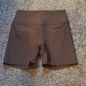 Abercrombie & Fitch Brown High-Waist Bike Shorts